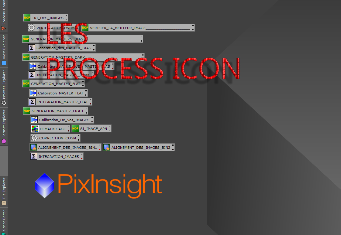 Les Process Icon Dans Pixinsight